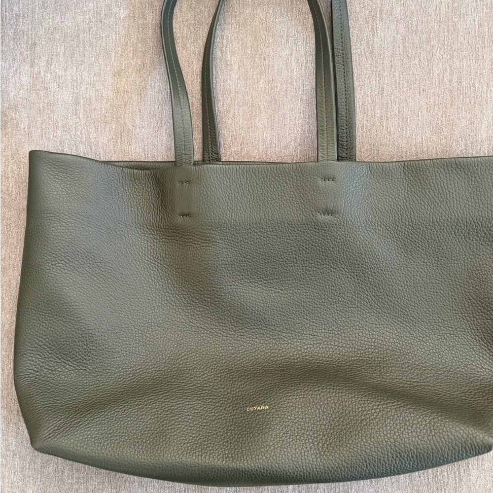 Cuyana Easy Tote in “Dark Olive”